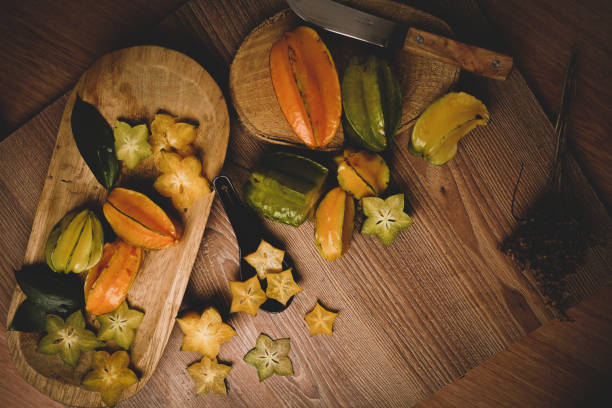 istock Still life of star fruit, top view 1320388347