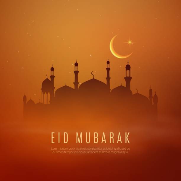 eid mubarak ramadan kareem wakacje, arabskie miasto - city of post stock illustrations