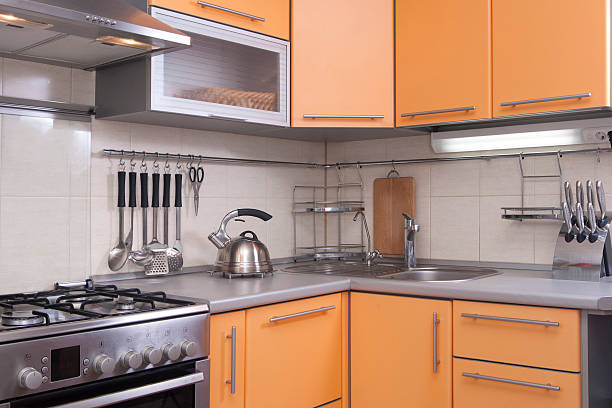 istock My kitchen in peach tones at the high-tech 132039484