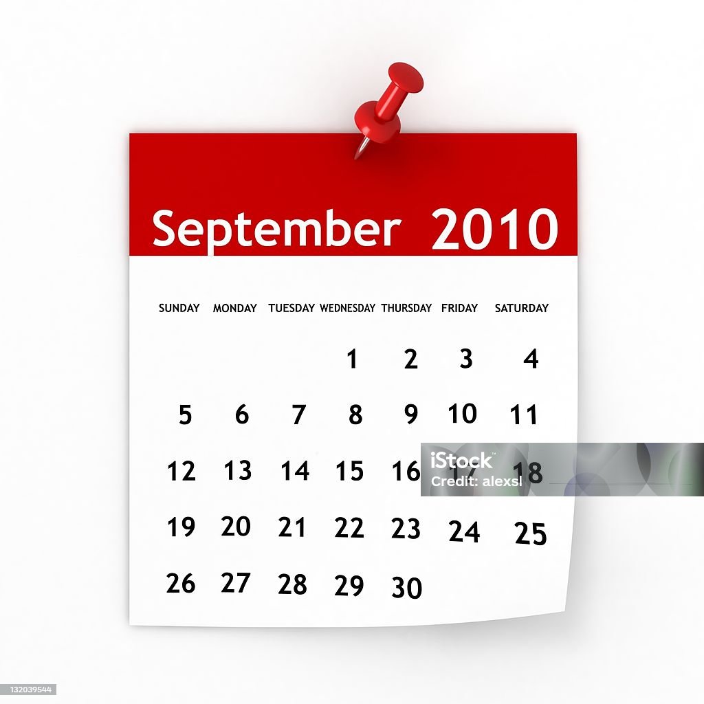Сентября 2010-календарь series - Стоковые фото 2010 роялти-фри