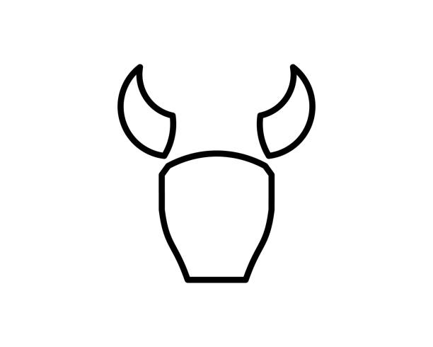 техасский длиннорогий бык. лого. изолированная бычья голова на белом фоне. сильное животное. голова быка. символ нового 2021 года - bull texas longhorn cattle horned white stock illustrations
