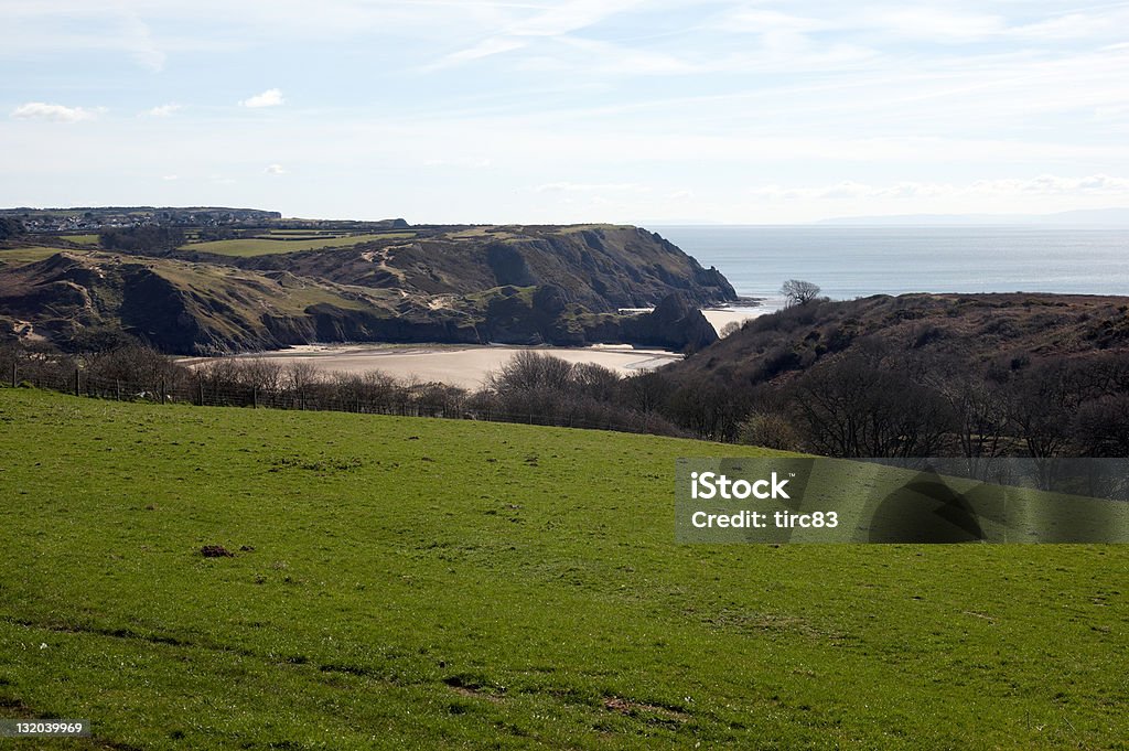 Welsh spiaggia campo foreground remoto - Foto stock royalty-free di Acqua