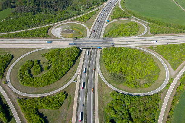 istock Aerial View of a Highway Cloverleaf Intersection 1320399984