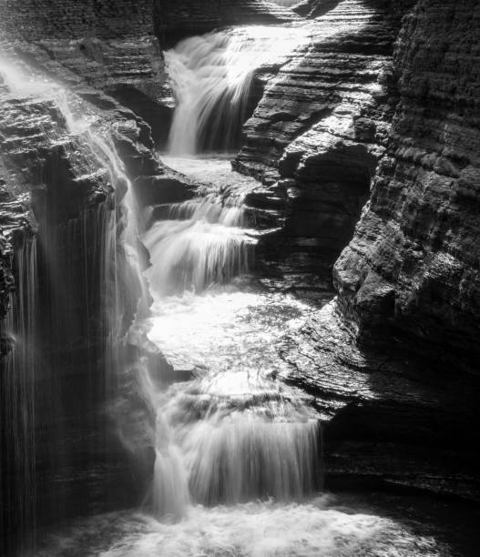 istock Waterfalls running through narrow gorge at Watkins Glen State Park 1320409867