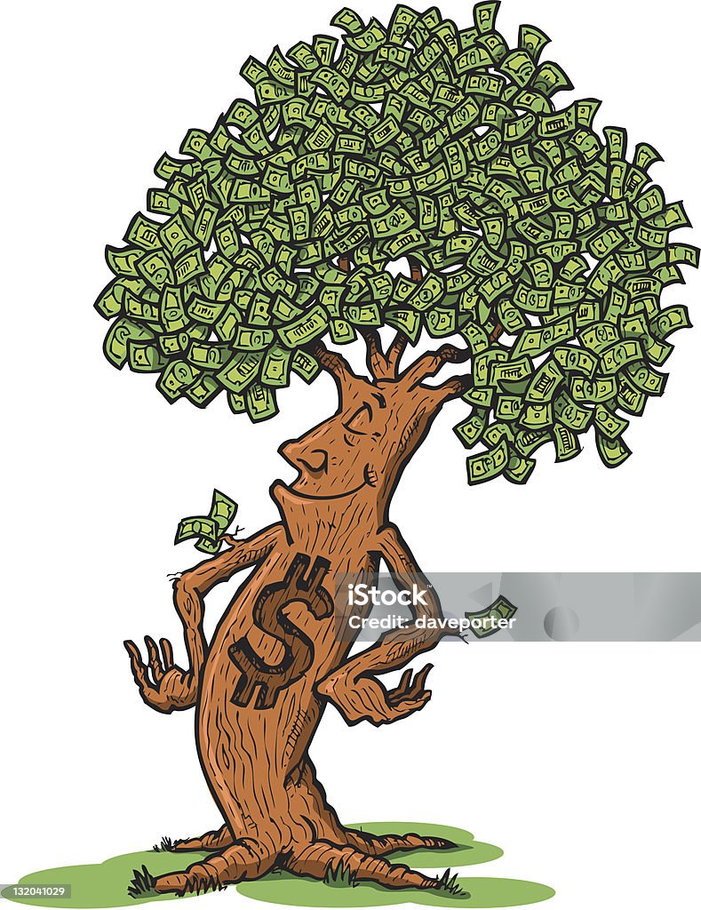 Árbol de dinero - arte vectorial de Castaño de Guayana libre de derechos