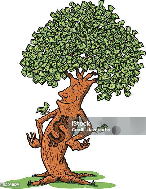 Ilustración de Árbol De Dinero y más Vectores Libres de Derechos de Castaño de Guayana - Castaño de Guayana, Ilustración, Actividad comercial