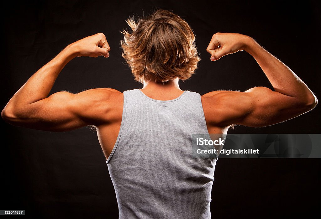 Jovem com Musculoso - Foto de stock de Costas royalty-free