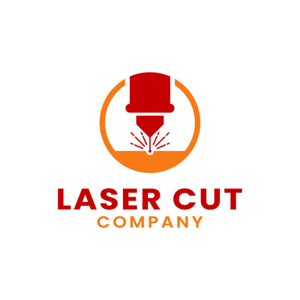 Laser Beam Plasma Machine Cutting Engraving Welding Melting Milling Manufacturing Metalwork Workshop Industry Company Simple Flat  Design Image Description equipment accuracy laser flame stock illustrations