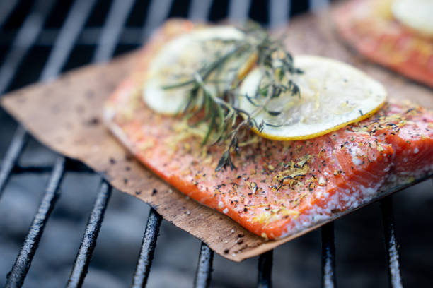 istock Salmon on the Grill 1320423386