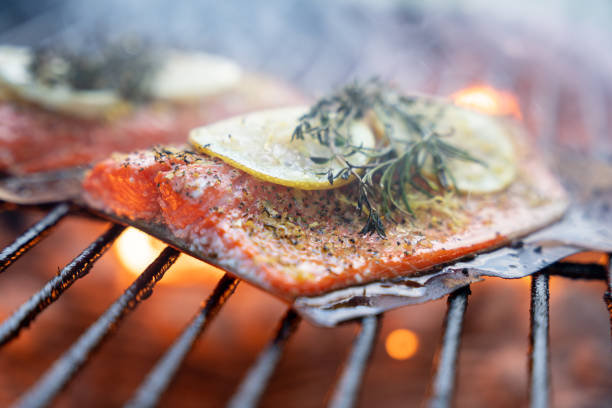 istock Salmon on the Grill 1320423502