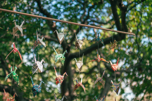 Colorful origami crane Colorful origami crane origami cranes stock pictures, royalty-free photos & images