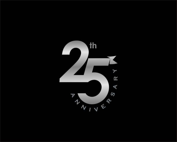 ilustraciones, imágenes clip art, dibujos animados e iconos de stock de logotipo del 25 aniversario - 25