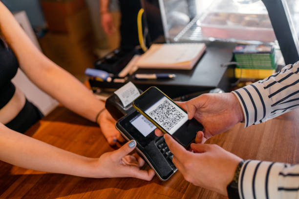 istock Demonstration of wireless payment via smartphone 1320432043