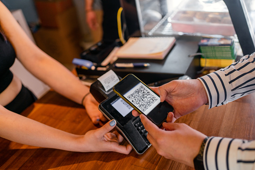Demonstration of wireless payment via smartphone