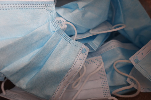 Garbege Protection Mask Infectious Disease Protective Masks Placed In A Garbage Bag After Use ...