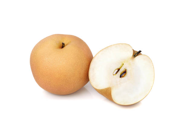 istock Snow pear or Feng Shui pear on white 1320435192