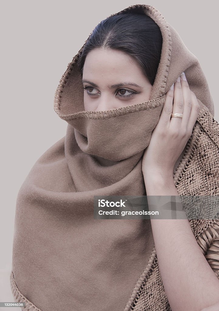 Married Girl with Mysterious Look Girl taking out the Chador Fine Art Portrait Stock Photo
