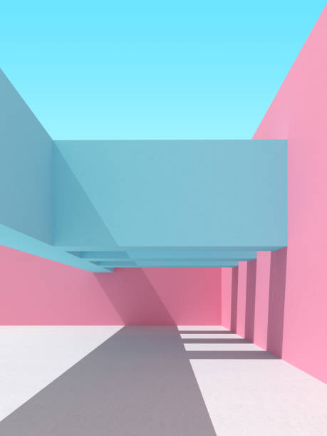 istock 3D illustration of abstract architecture background, Minimal architectural poster. 1320444837