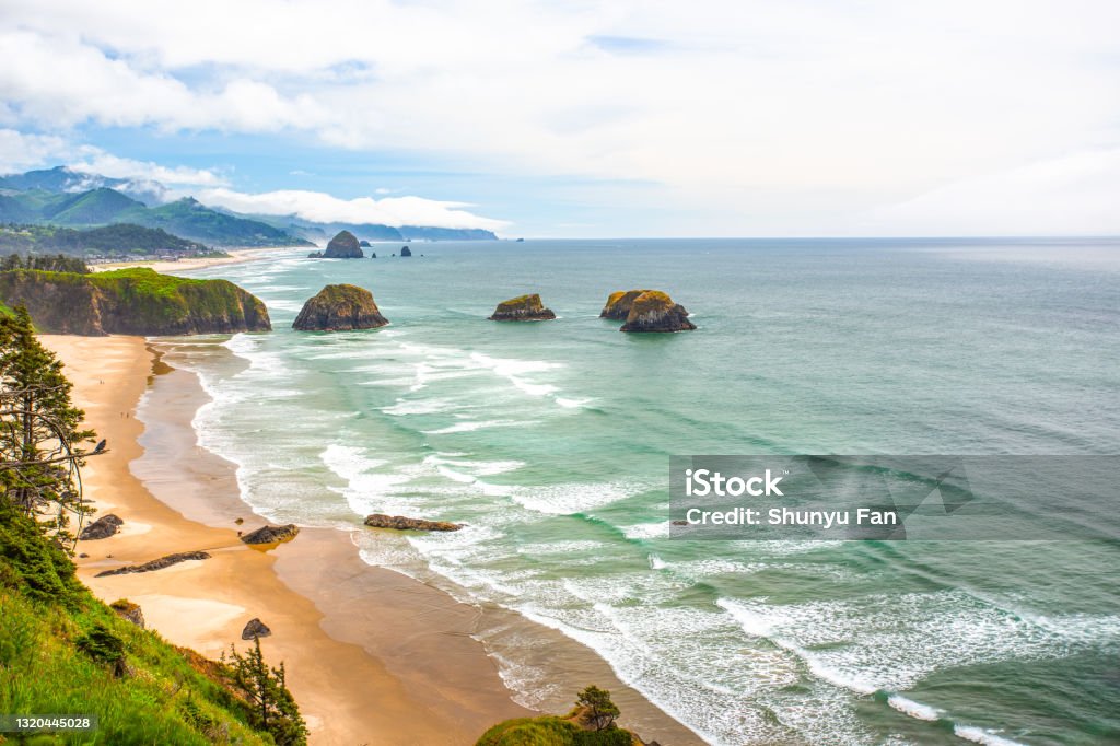 Amazing Beaches of Oregon Coast Beach Stock Photo