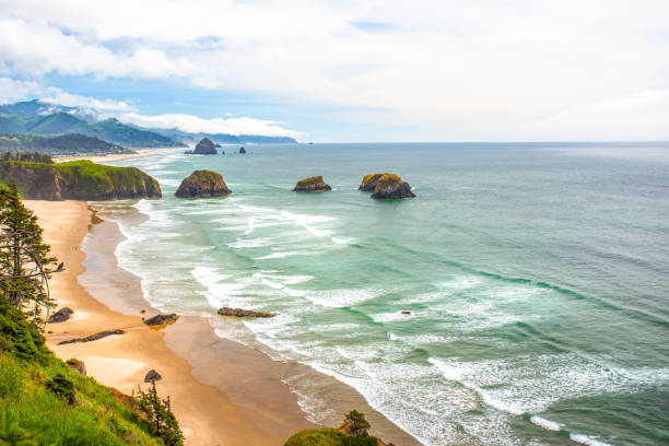 Amazing Beaches of Oregon Coast stock photo