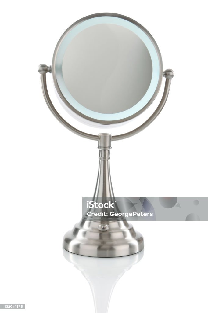 Miroir, isolé sur blanc avec un Tracé de détourage - Photo de Acier inoxydable libre de droits