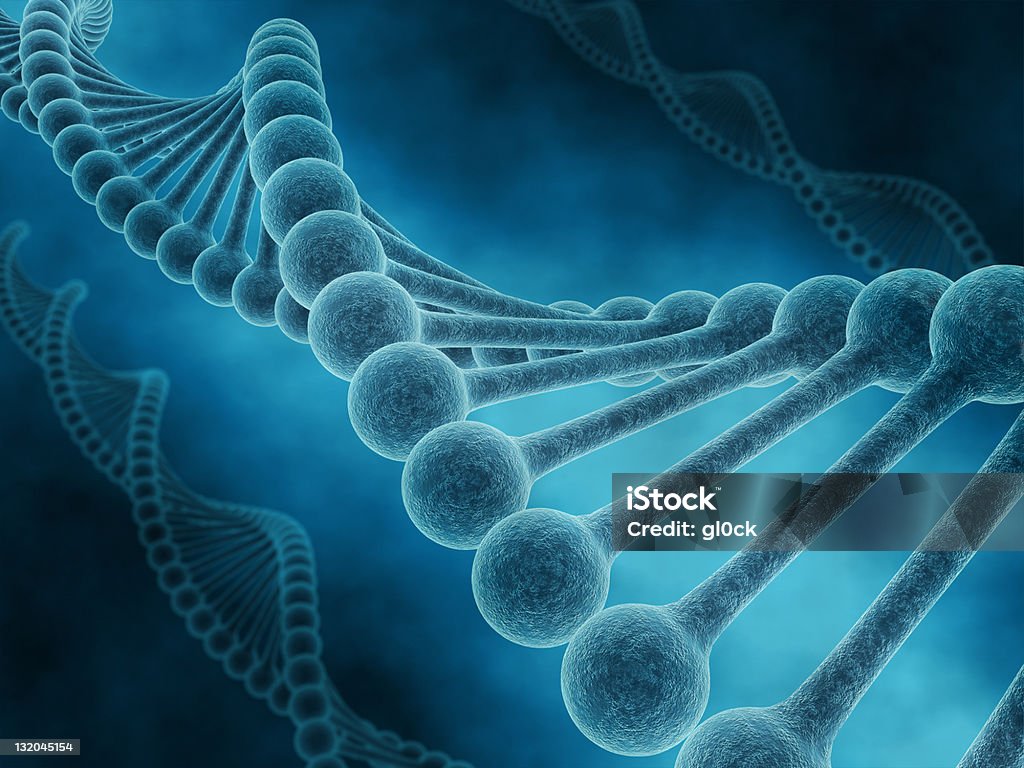 Close-up of the DNA molecular structure Digital illustration of a DNA Biochemistry Stock Photo