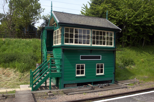 Old fashioned railway signal box