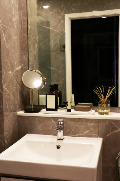 istock beige marble wall in the bathroom 1320454369