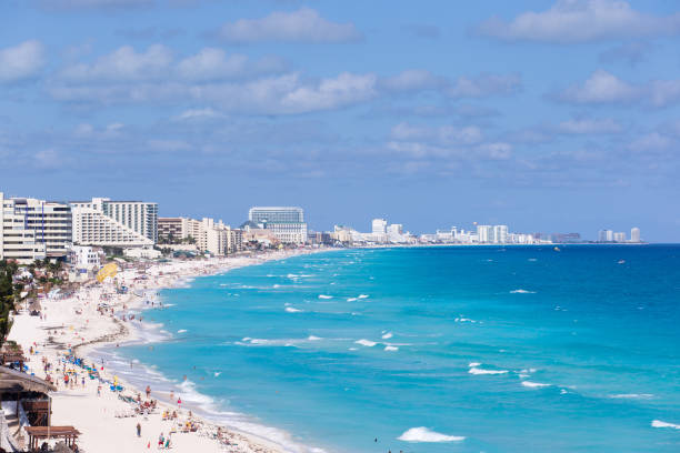 istock Caribbean seaside beach with turquoise water and big waves 1320454412