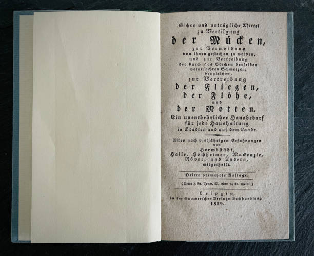 istock Vintage book of 1829: safe and unmistakable means of exterminating mosquitoes, german language 1320457041