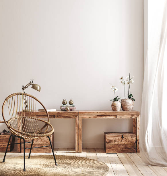 istock Cozy farmhouse living room interior 1320458732