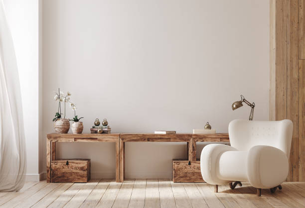 istock Cozy farmhouse living room interior 1320458733