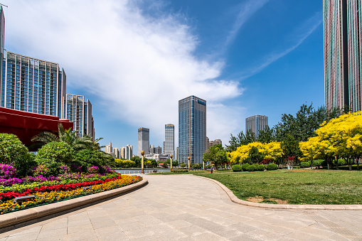 Street View of modern architecture in Tianjin