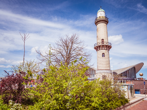Lighthouse in the center of Warnemuende on the Baltic Sea