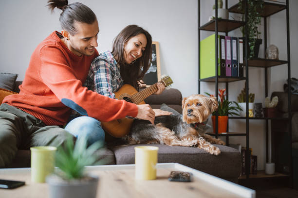 istock Young couple having a good time at home. 1320465016