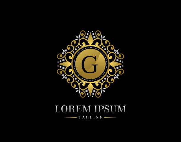 Luxury Boutique Letter G  Design. Graceful Ornate Icon Vector Design. Luxury Boutique Letter G  Design. Graceful Ornate Icon Vector Design. gold g stock illustrations