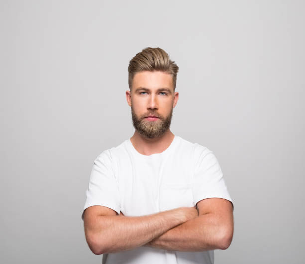 istock Portrait of bearded young man 1320468599