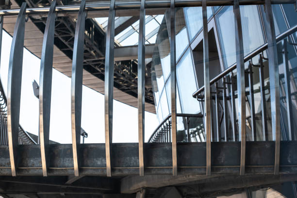 istock Balcony balustrade with railing on modern office building 1320468845
