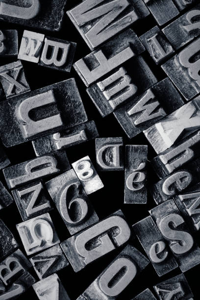istock Vntage metal letterpress type background 1320470041