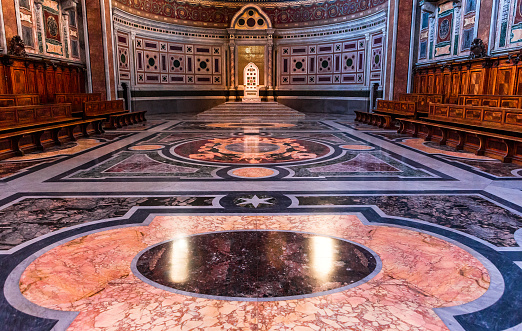 rome, italy, june 18, 2015 : interiors and architectural details of Archbasilica of Saint John Lateran, june 18, 2015, in Rome, Italy