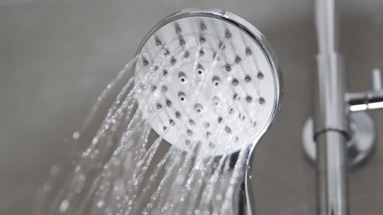 Water running from shower head