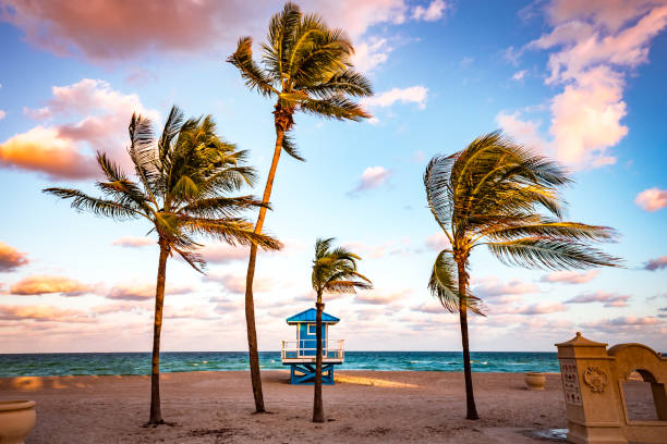 Hollywood beach, Hollywood, Florida, usa Sunset in Hollywood beach, Florida, usa, november 2019 hollywood florida stock pictures, royalty-free photos & images