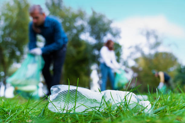 istock People cleaning area in park. 1320474527