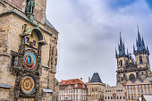 The Astronomical Clock - Prazsky orloj - on the Old Town City Hall in Old Town Square in Prague, Czechia