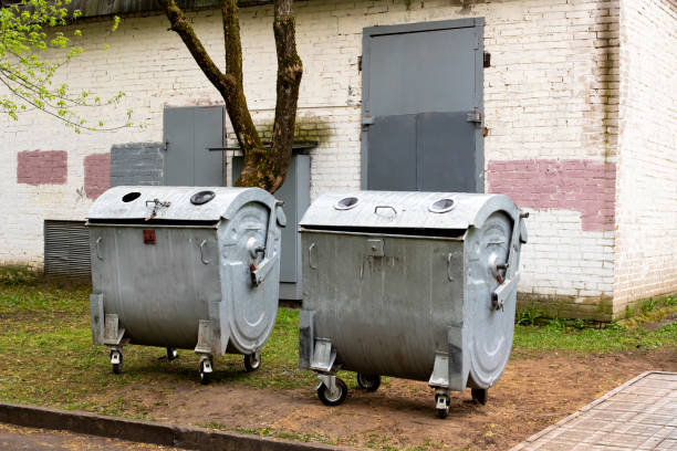 istock Large street trash cans in the park 1320478727