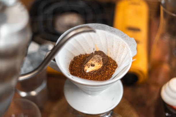 istock Pouring a hot water over a drip coffee 1320484015