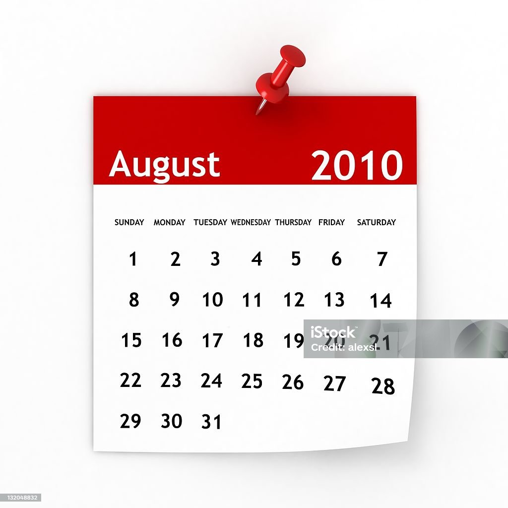 Август 2010-календарь series - Стоковые фото 2010 роялти-фри