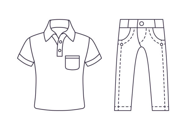 Jeans Pants And Polo Shirt Stock Illustration - Download Image Now - Art,  Boyfriend, Cartoon - iStock