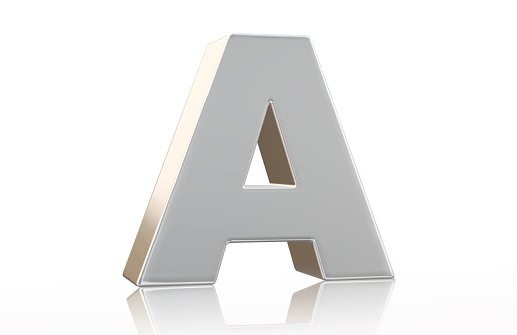 Silver Letter A Uppercase