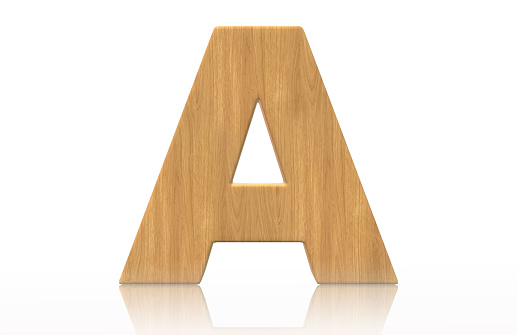A Uppercase Letter With Wood Texture